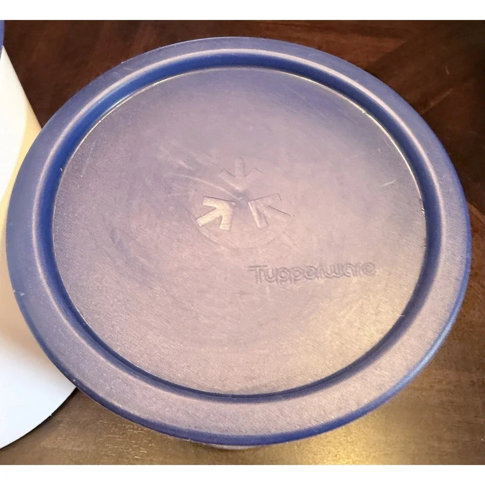Tupperware Three Canisters With One Touch Blue Lids 24200–1. 27098–1 C. 24168–2